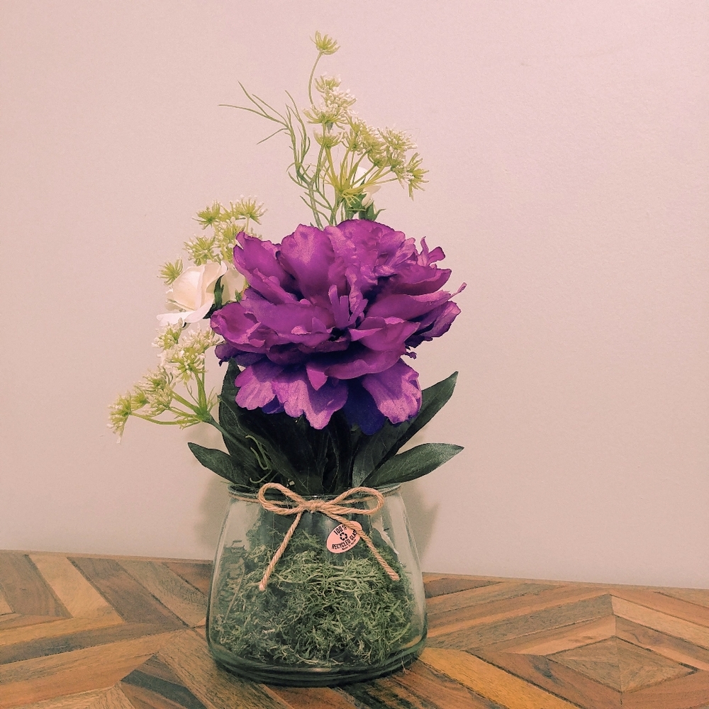 White roses and Peony floral arrangement